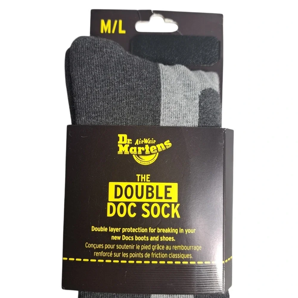 1 Pair of Dr Martens The Double Doc‎ Socks Size M/L Charcoal Cotton Blend